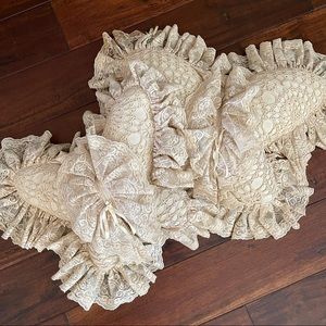 2 Vintage lace butterfly pillows